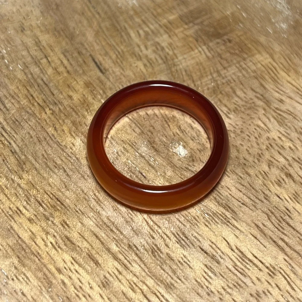 *SOLD* NWOT Dark Orange Jade Ring - Picture 3 of 4